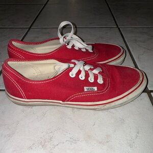 Vans Red and White Canvas Shoes